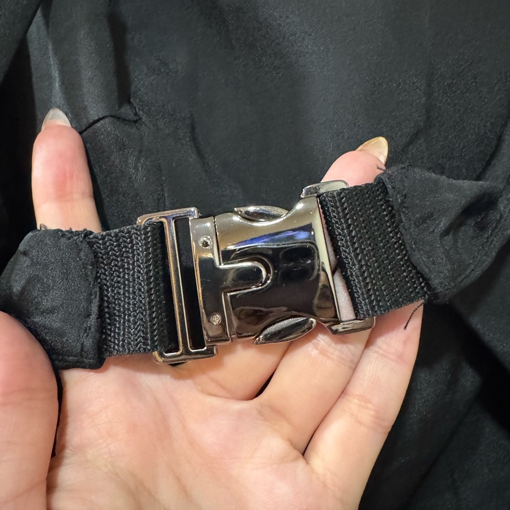Finders Keepers Black Mini Dress Open Back with Buckle - Picture 7 of 8
